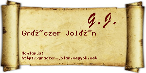 Gráczer Jolán névjegykártya